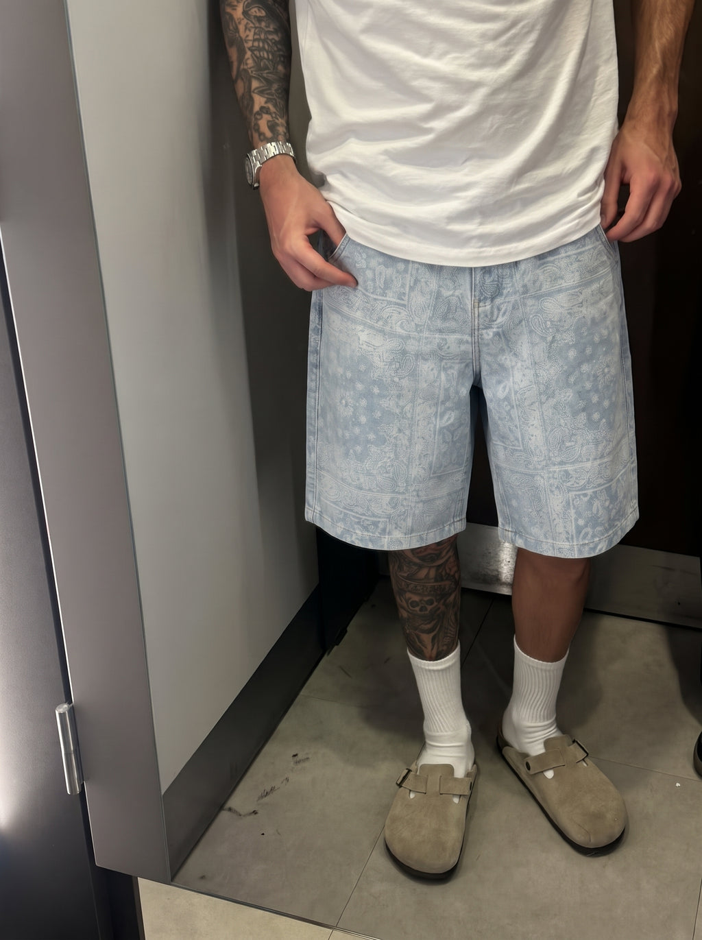 R-01 Bermuda Baggy Paisley Celeste